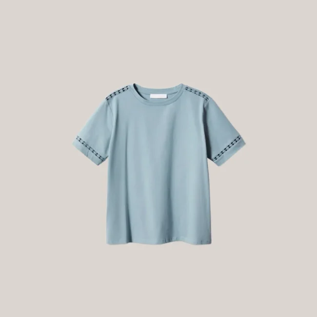 Embroidered Accent T-Shirt - Görsel 4