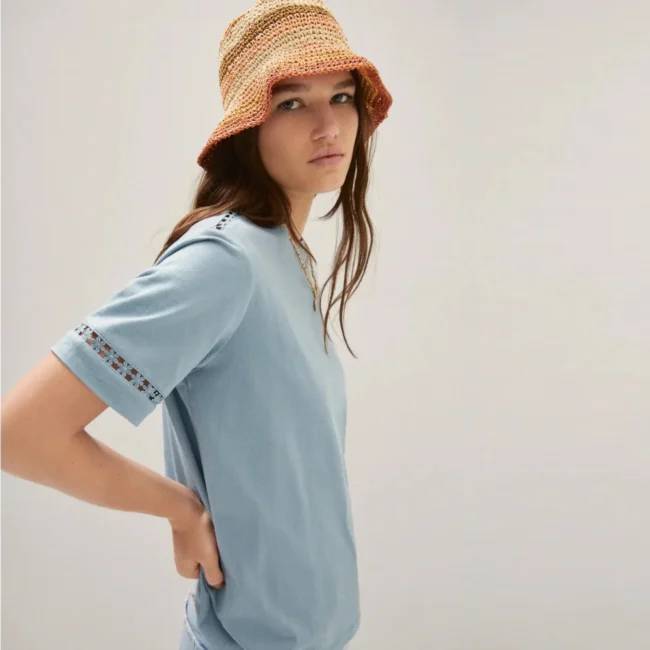 Embroidered Accent T-Shirt - Görsel 3