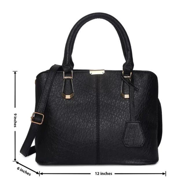 Women's Leather Handbag (Black) - Görsel 5